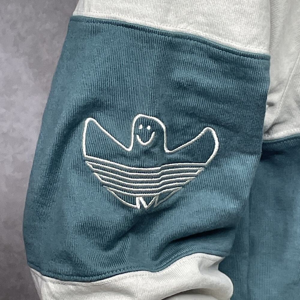 Adidas Mens L Shmoofoil Heavyweight Rugby Long Sleeve Shirt Alumina Beige Green - Picture 5 of 8